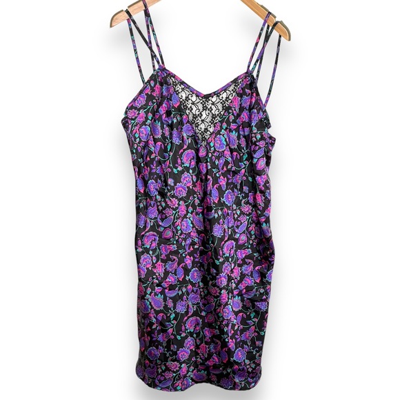 Vintage Floral Paisley Slip Mini Dress - Picture 4 of 6